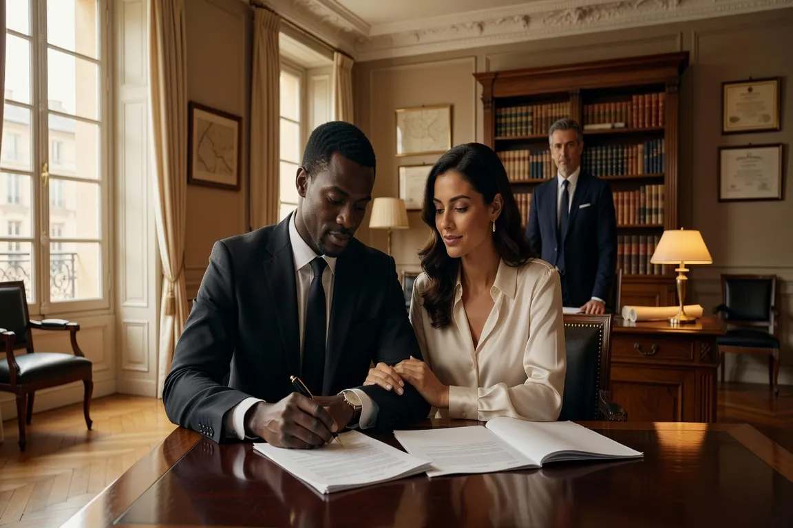 Couple consultant un avocat spécialisé en droit de la famille international