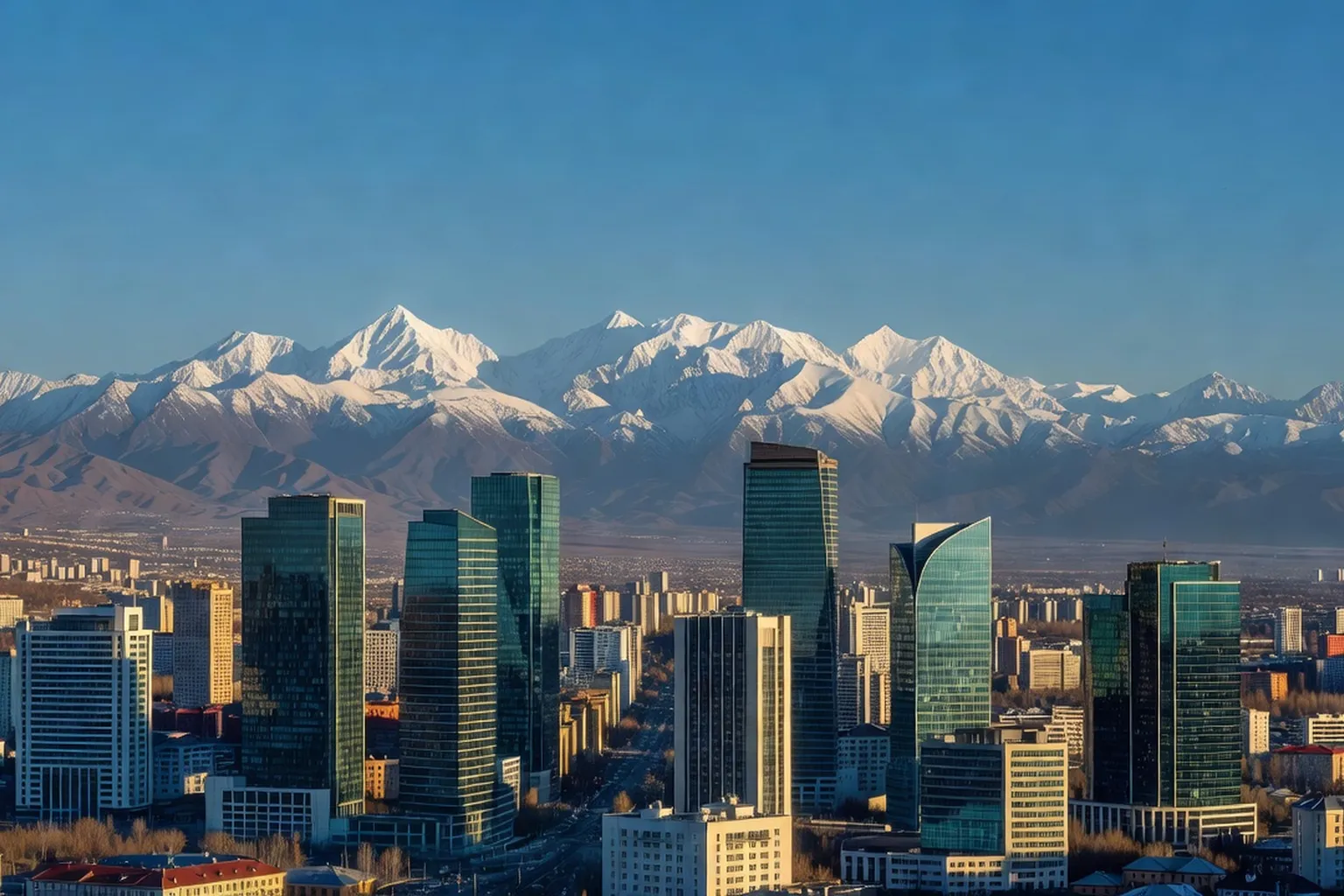 Skyline moderne d’Almaty au Kazakhstan