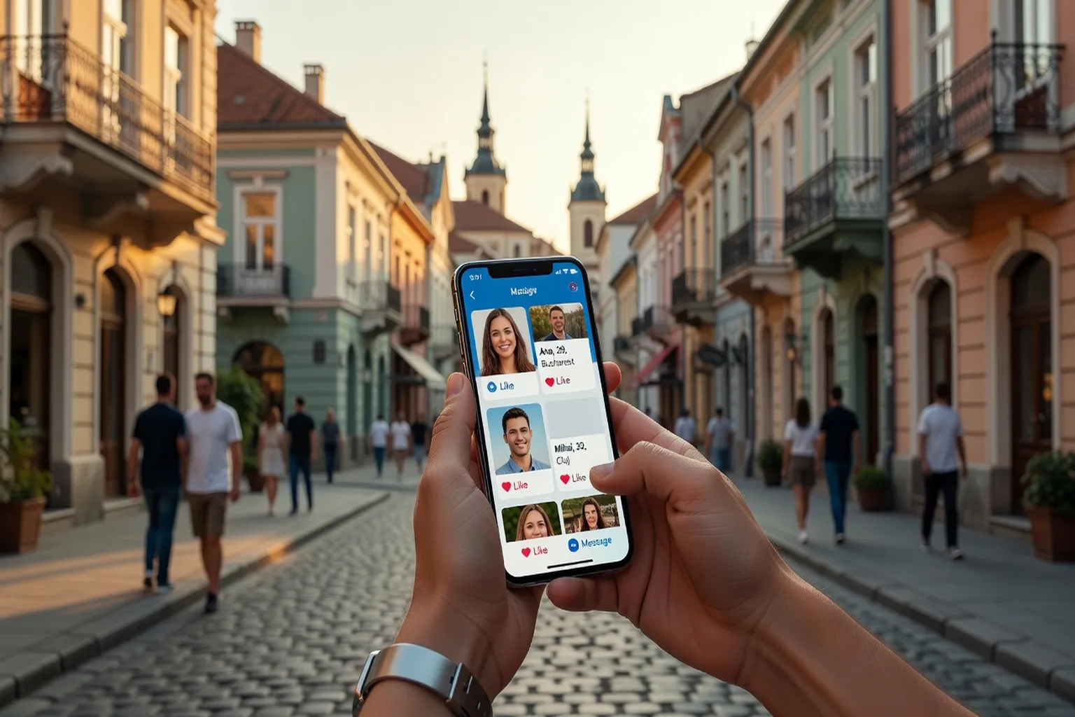 Applications de rencontre sur smartphone avec fond Bucarest