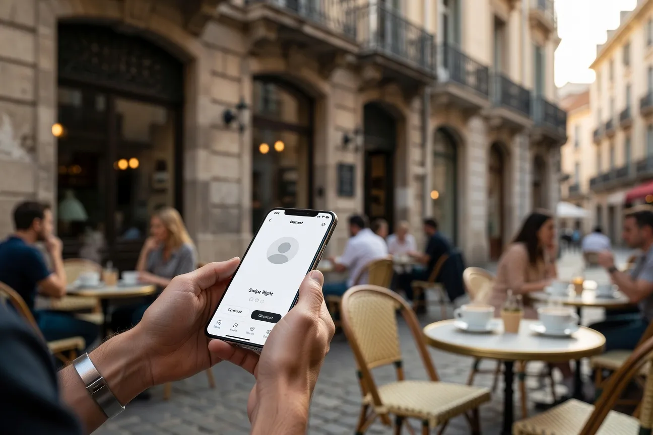 Interface d'une application de rencontre sur smartphone, Europe centrale