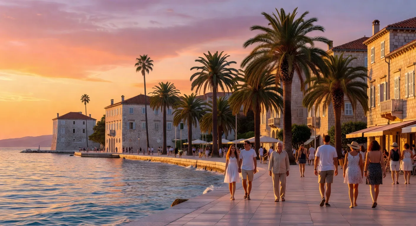 Promenade le long du front de mer à Split