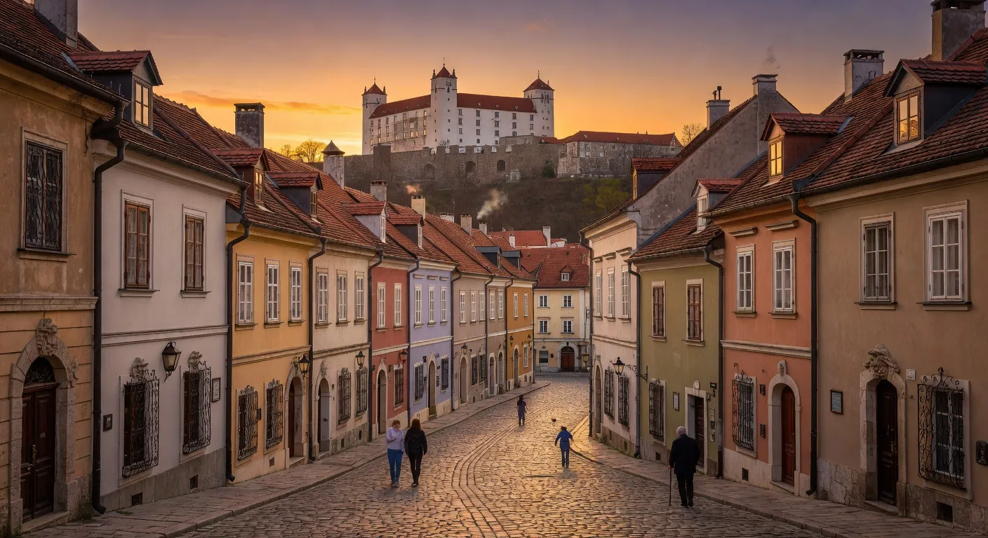 Bratislava et son centre historique au coucher du soleil