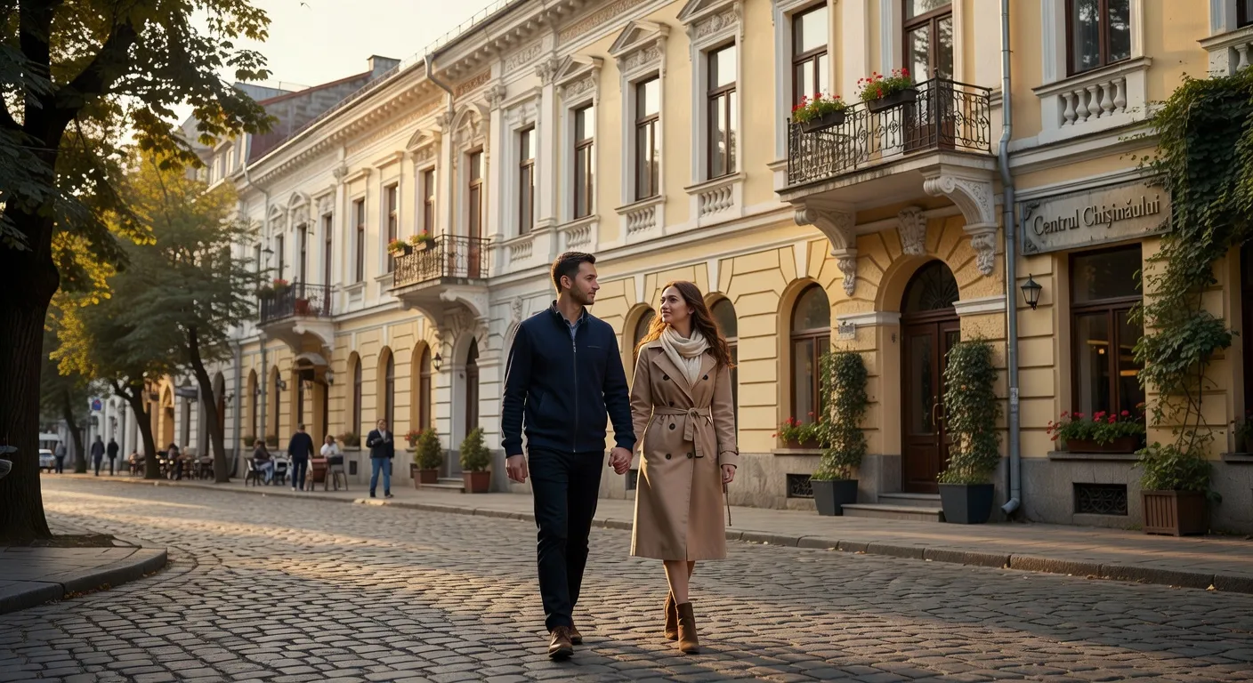 Couple se promenant à Chisinau